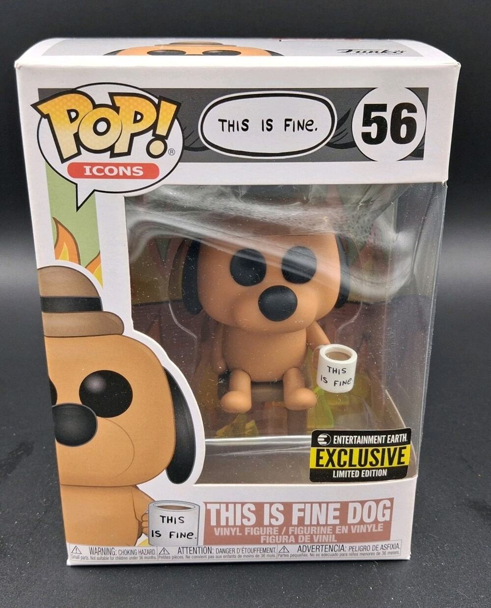 Funko Pop! Icons This Is Fine Dog #56 Entertainment Earth Exclusive Limited EE
